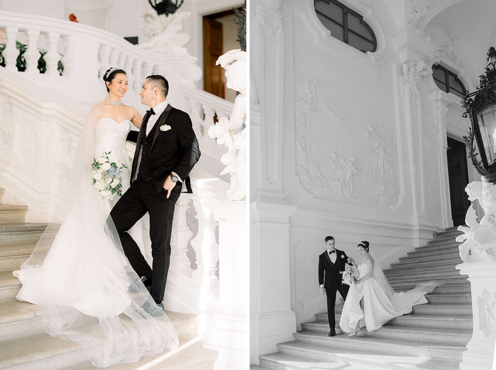 Wedding photographer Belvedere Vienna portraits inside museum