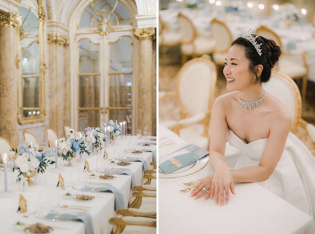 Wedding dinner reception Palais Coburg Vienna
