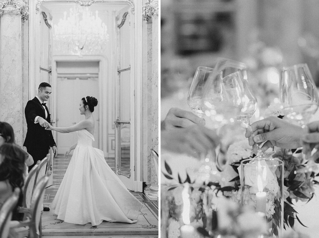 Wedding dinner reception Palais Coburg Vienna

