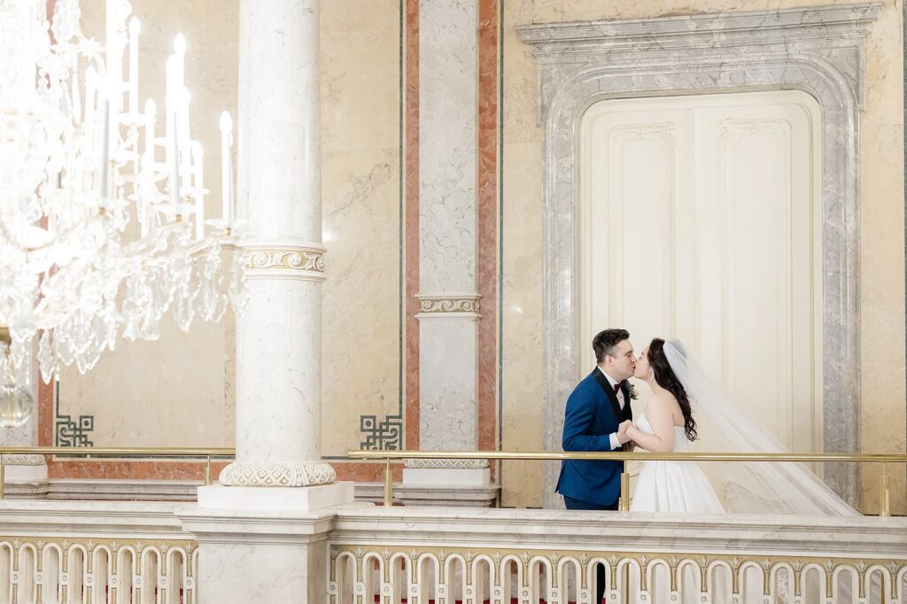 Bride and groom first look Hotel Imperial Vienna