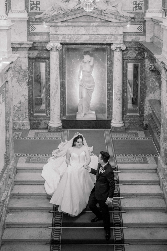 Bride and groom first look Hotel Imperial Vienna