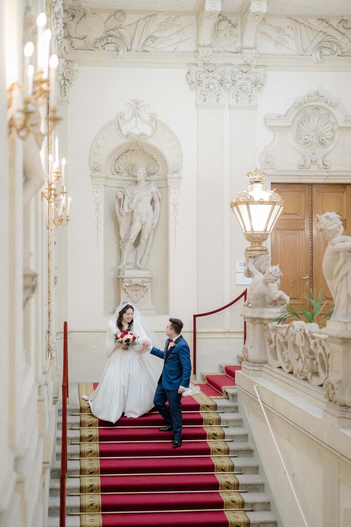 Bride and Groom portraits at Palais Daun-Kinsky Vienna