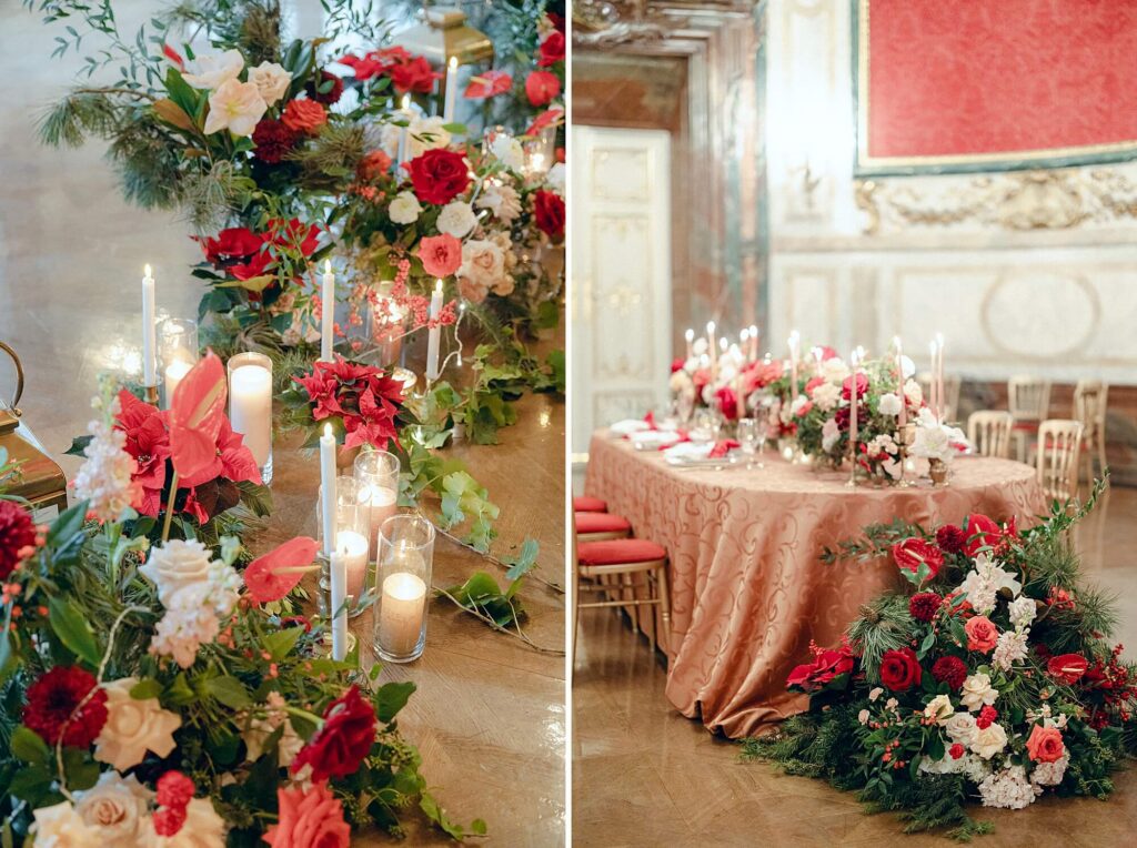 Christmas wedding dinner Palais Daun-Kinsky Vienna
